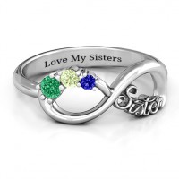 Sterling Silver 2-4 Stone Sisters Infinity Ring