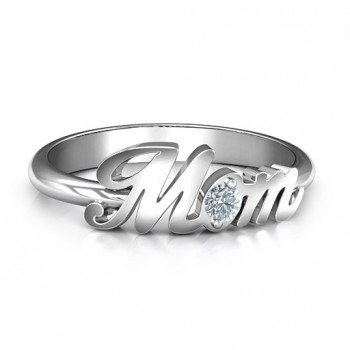 Sterling Silver All About Mom Birthstone Ring
