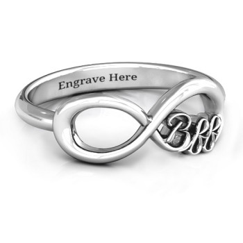 Sterling Silver BFF Friendship Infinity Ring