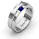 Sterling Silver Baguette Men's Ring