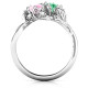 Sterling Silver Be-leaf In Love Double Gemstone Floral Ring