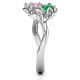 Sterling Silver Be-leaf In Love Double Gemstone Floral Ring