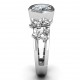 Sterling Silver Beautiful Blossoms with Split Shank Ring and Genuine Diamond Stone