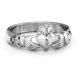 Sterling Silver Celtic Knotted Claddagh Ring