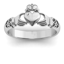 Sterling Silver Celtic Knotted Claddagh Ring