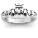 Sterling Silver Classic Claddagh Ring with Accents