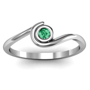 Sterling Silver Curved Bezel Ring