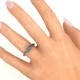 Sterling Silver Double Bypass Channel Set Accent Ring