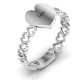 Sterling Silver Engravable Cut Out Hearts Ring