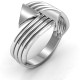 Sterling Silver Geometric Arrows and Triangles Bypass Ring