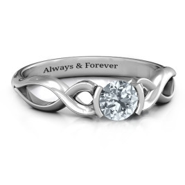 Sterling Silver Half Bezel Infinity Ring