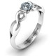 Sterling Silver Half Bezel Infinity Ring