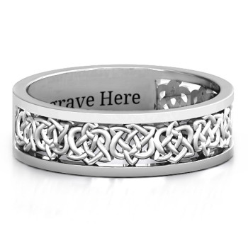 Sterling Silver Half Eternity Celtic Ring