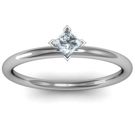 Sterling Silver L-Shaped Princess Ring