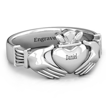 Sterling Silver Men's Classic Celtic Claddagh Ring