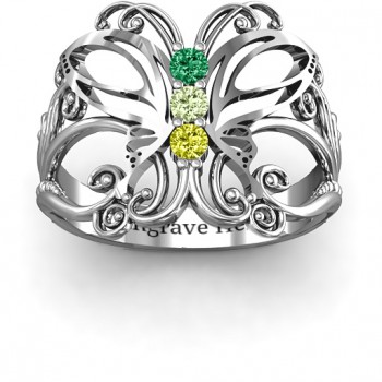 Sterling Silver Precious Butterfly Ring