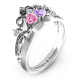 Sterling Silver Royal Romance Double Heart Tiara Ring with Engravings