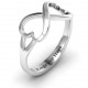 Sterling Silver Simple Double Heart Infinity Ring