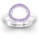 Sterling Silver Single Accented Circle Karma Ring