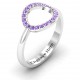 Sterling Silver Single Accented Circle Karma Ring