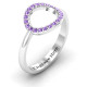 Sterling Silver Single Accented Circle Karma Ring