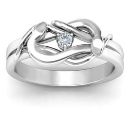 Sterling Silver Snake Lover's Knot Ring