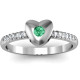 Sterling Silver Solid Heart with Micro Pave Accents Ring