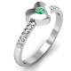 Sterling Silver Solid Heart with Micro Pave Accents Ring