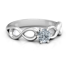 Sterling Silver Solitaire Infinity Ring