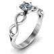 Sterling Silver Solitaire Infinity Ring