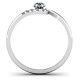 Sterling Silver Solitaire Wave Ring with Stone Accents