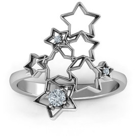 Sterling Silver Sparkling Constellation Ring