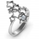 Sterling Silver Sparkling Constellation Ring