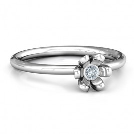 Sterling Silver Stone in 'Magnolia' Ring