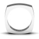 Sterling Silver Stria Grooved Square-shaped Men's Ring