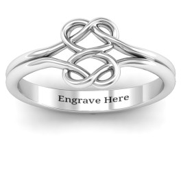 Sterling Silver Tangled Hearts Infinity Ring