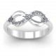 Sterling Silver Three Stone Infinity Ring with Accents