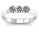 Sterling Silver Trinity Ring with Cubic Zirconias Stones