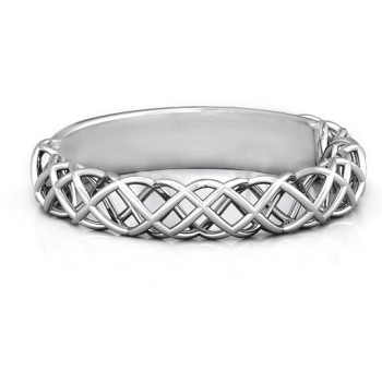 Sterling Silver Woven in Love Ring