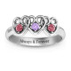 Three's Company Triple Heart Gemstone Ring