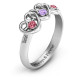 Three's Company Triple Heart Gemstone Ring