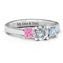 Three Stone Eternity with Princess Accents Ring