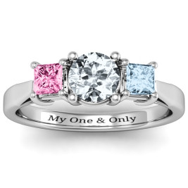 Three Stone Eternity with Princess Accents Ring