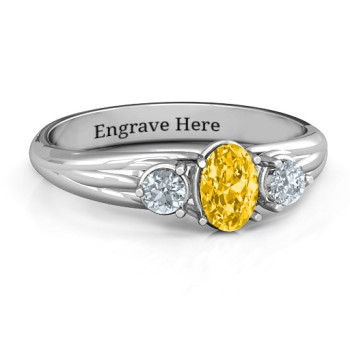 Three Stone Oval Centre Ring