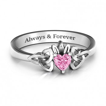 Trinity Knot Heart Crown Ring