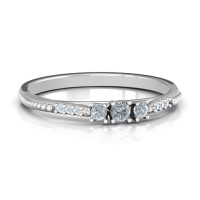 Trinity Ring on Accented Band Sterling Silver