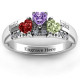 Tripartite Heart Gemstone Ring with Accents