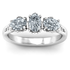 Triple Oval Stone Engagement Ring