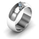 Triple Stone Grooved Men's Ring