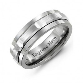 Tungsten Men's Polished Centre Tungsten Band Ring